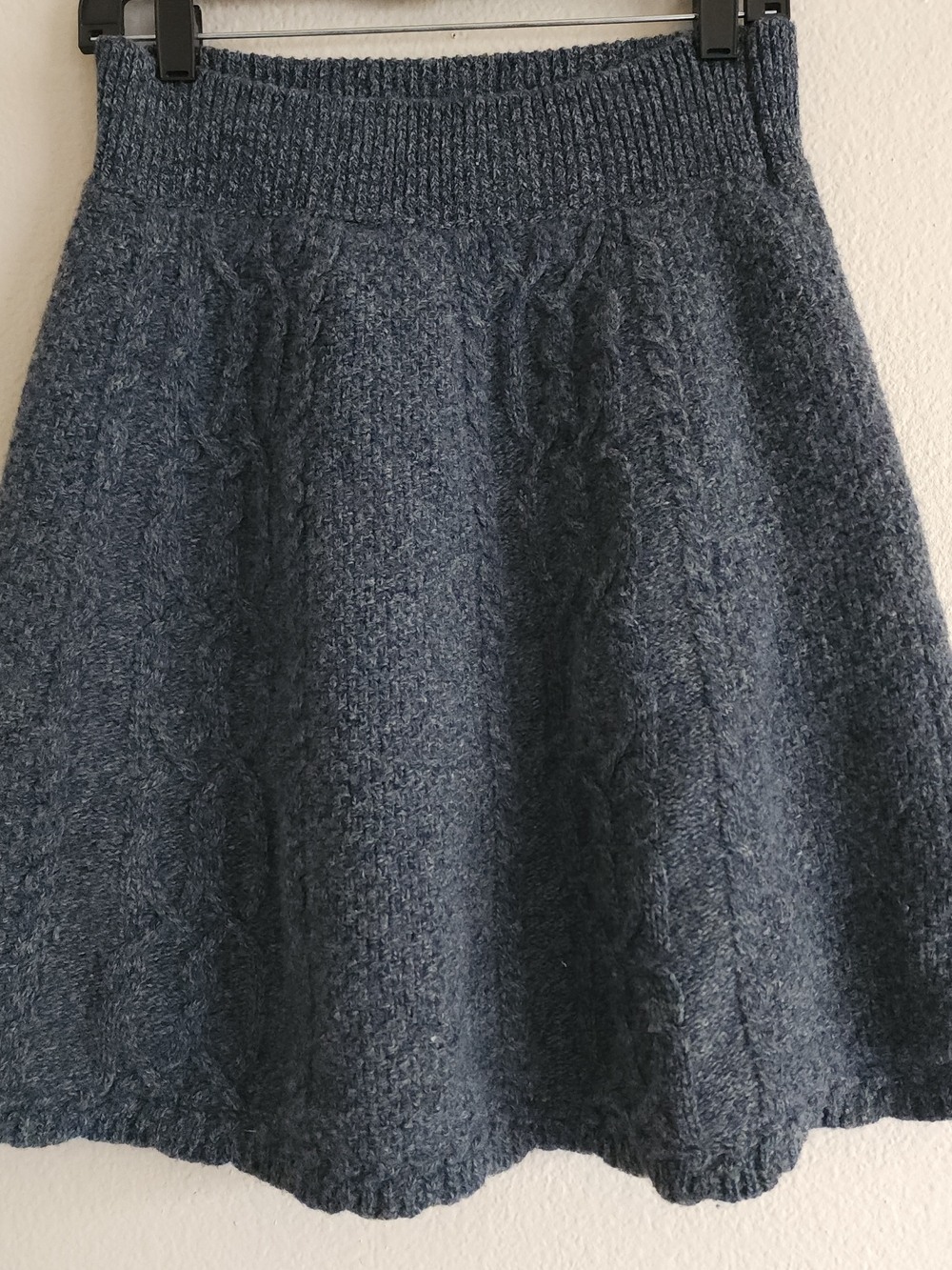 Moth Cable Knit Skater Skirt in Navy